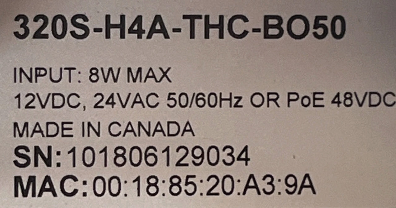 Avigilon 320S‑H4A‑THC‑BO50 2MP H4A Thermal Camera Box Style IP