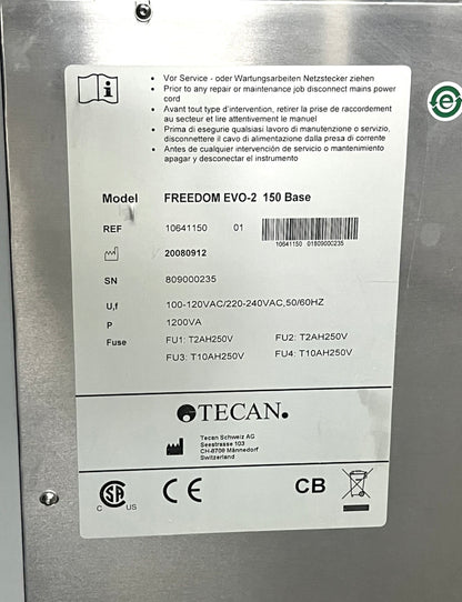 TECAN Freedom EVO-2 150 Base Automated Liquid Handler