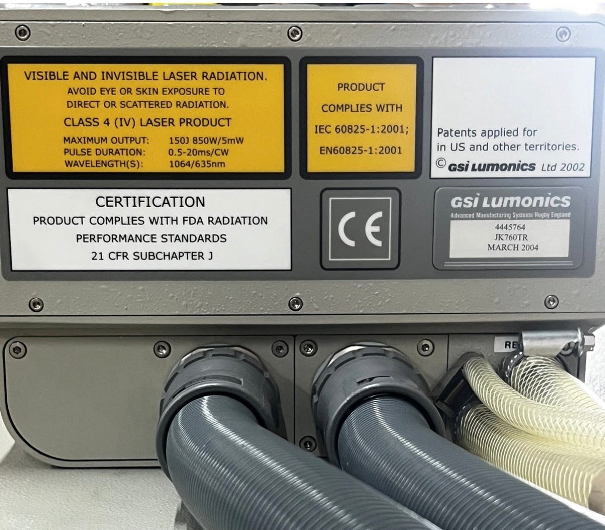 GSI Lumonics JK 700TR Series Laser and Power Supply