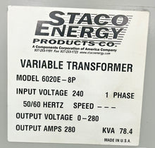 Staco Energy Products – Model 6020E‑8P Variable Transformer